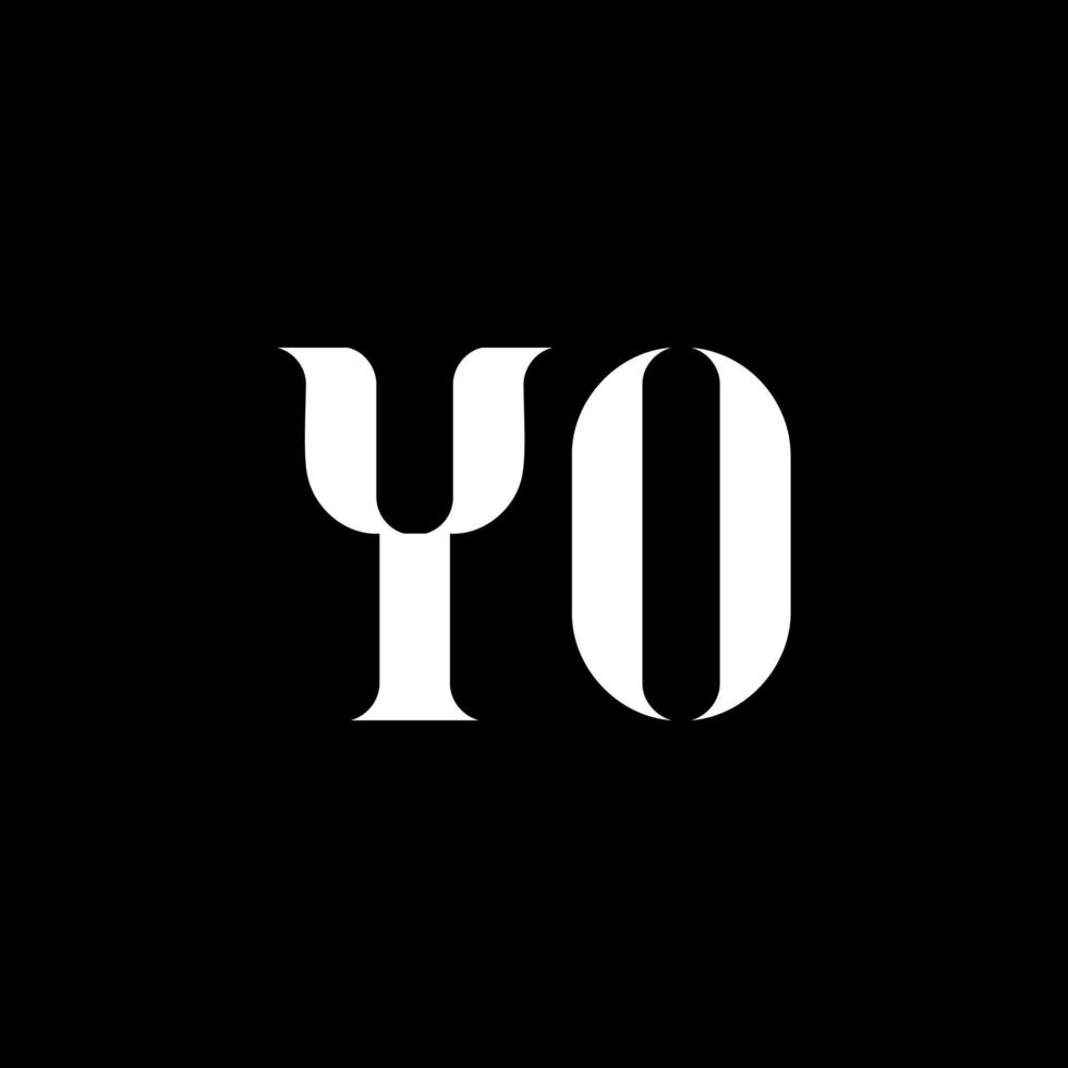 YO Y O letter logo design. Initial letter YO uppercase monogram logo white color. YO logo, Y O design. YO, Y O vector