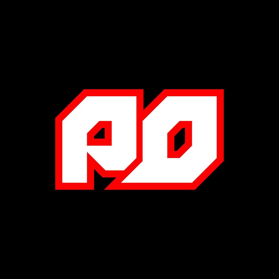 diseño de logotipo pd, diseño inicial de letras pd con estilo de ciencia ficción. logotipo pd para juegos, deportes, tecnología, digital, comunidad o negocios. fuente de alfabeto cursiva moderna pd sport. fuentes tipográficas de estilo urbano. vector