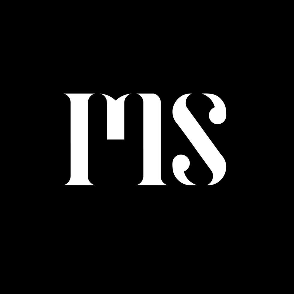 diseño del logotipo de la letra ms ms. letra inicial ms mayúscula monograma logo color blanco. logotipo de ms, diseño de ms. sra, sra vector