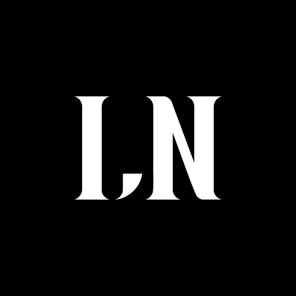 LN L N letter logo design. Initial letter LN uppercase monogram logo white color. LN logo, L N design. LN, L N vector