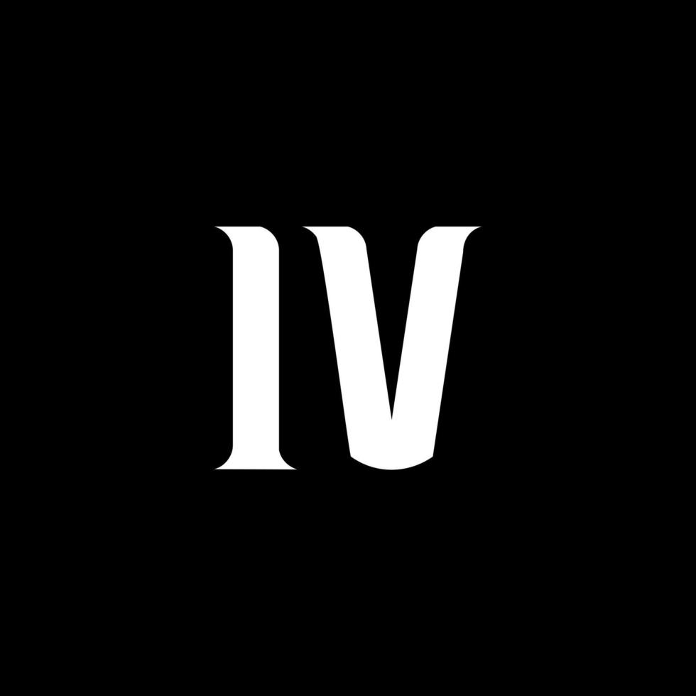 diseño del logotipo de la letra iv iv. letra inicial iv mayúscula monograma logo color blanco. logotipo IV, diseño IV. iv, iv vector
