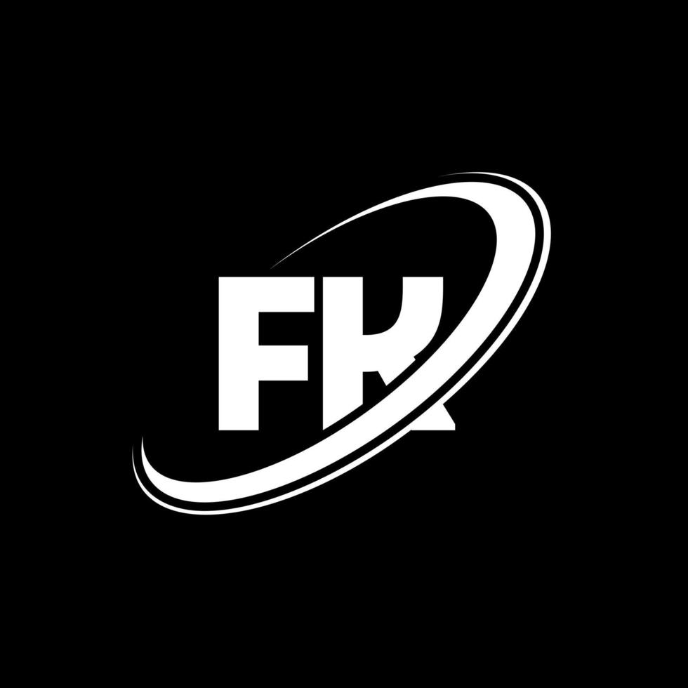 FK F K letter logo design. Initial letter FK linked circle uppercase monogram logo red and blue. FK logo, F K design. fk, f k vector