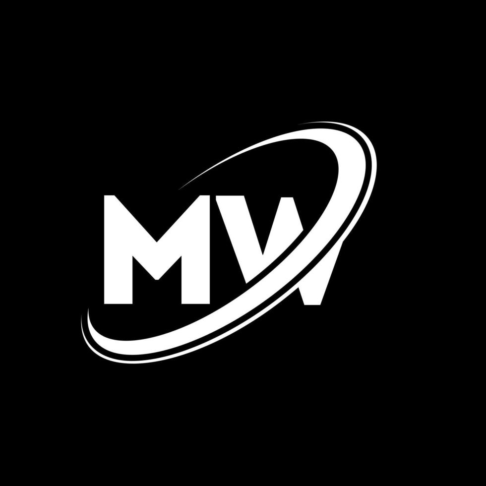 diseño del logotipo de la letra mw mw. letra inicial mw círculo vinculado en mayúsculas logotipo del monograma rojo y azul. logotipo mw, diseño mw. mw, mw vector