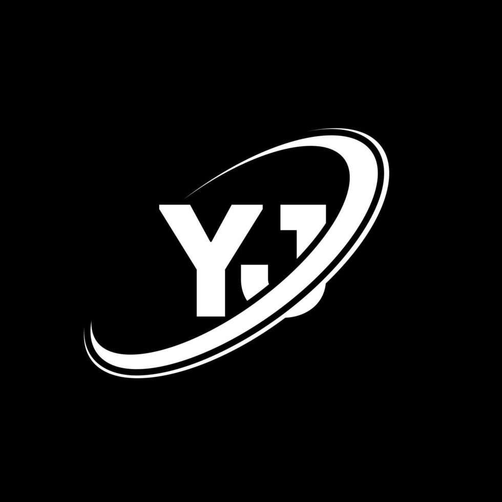 diseño del logotipo de la letra yj yj. letra inicial yj círculo vinculado en mayúsculas logotipo del monograma rojo y azul. logotipo yj, diseño yj. yj, yj vector