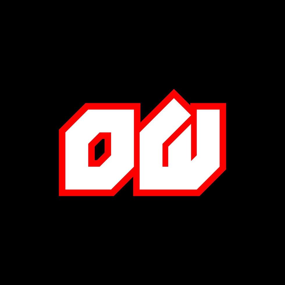 OW logo design, initial OW letter design with sci-fi style. OW logo for game, esport, Technology, Digital, Community or Business. O W sport modern Italic alphabet font. Typography urban style fonts. vector