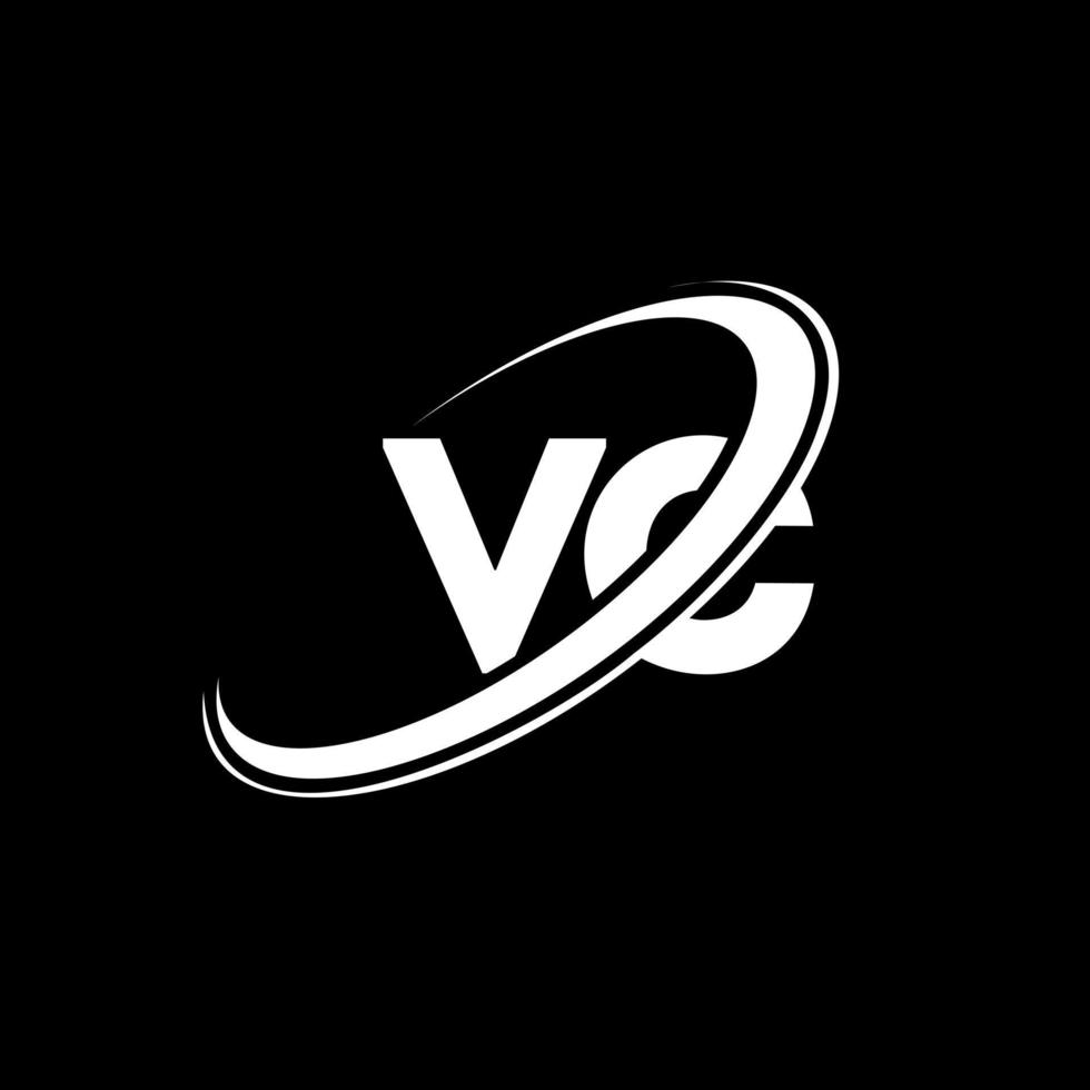 VC V C letter logo design. Initial letter VC linked circle uppercase monogram logo red and blue. VC logo, V C design. vc, v c vector
