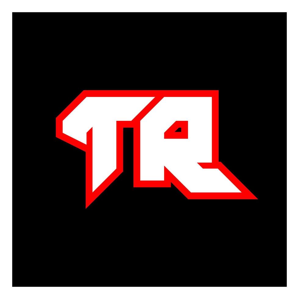 diseño de logotipo tr, diseño de letra tr inicial con estilo de ciencia ficción. logotipo tr para juegos, deportes, tecnología, digital, comunidad o negocios. tr sport fuente de alfabeto cursiva moderna. fuentes tipográficas de estilo urbano. vector