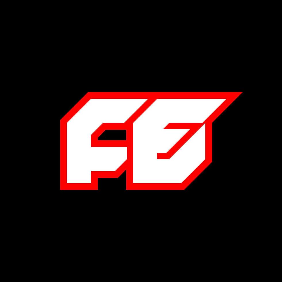 FE logo design, initial FE letter design with sci-fi style. FE logo for game, esport, Technology, Digital, Community or Business. F E sport modern Italic alphabet font. Typography urban style fonts. vector