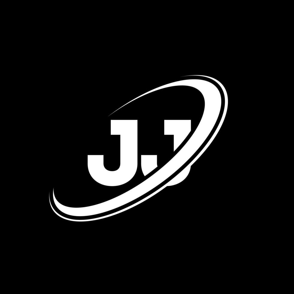 diseño del logotipo de la letra jj jj. letra inicial jj círculo vinculado en mayúsculas logo monograma rojo y azul. logotipo de jj, diseño de jj. jj, jj vector