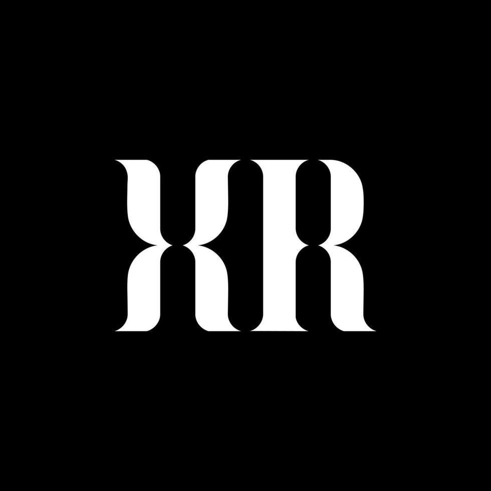XR X R letter logo design. Initial letter XR uppercase monogram logo white color. XR logo, X R design. XR, X R vector
