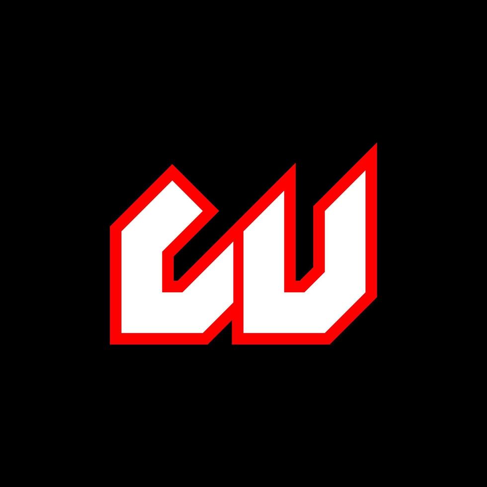 LU logo design, initial LU letter design with sci-fi style. LU logo for game, esport, Technology, Digital, Community or Business. L U sport modern Italic alphabet font. Typography urban style fonts. vector