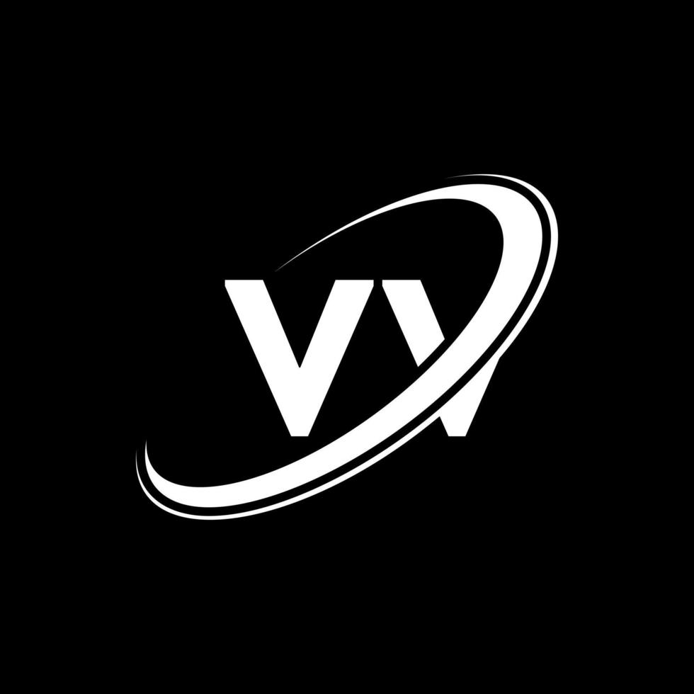 VV V V letter logo design. Initial letter VV linked circle uppercase monogram logo red and blue. VV logo, V V design. vv vector