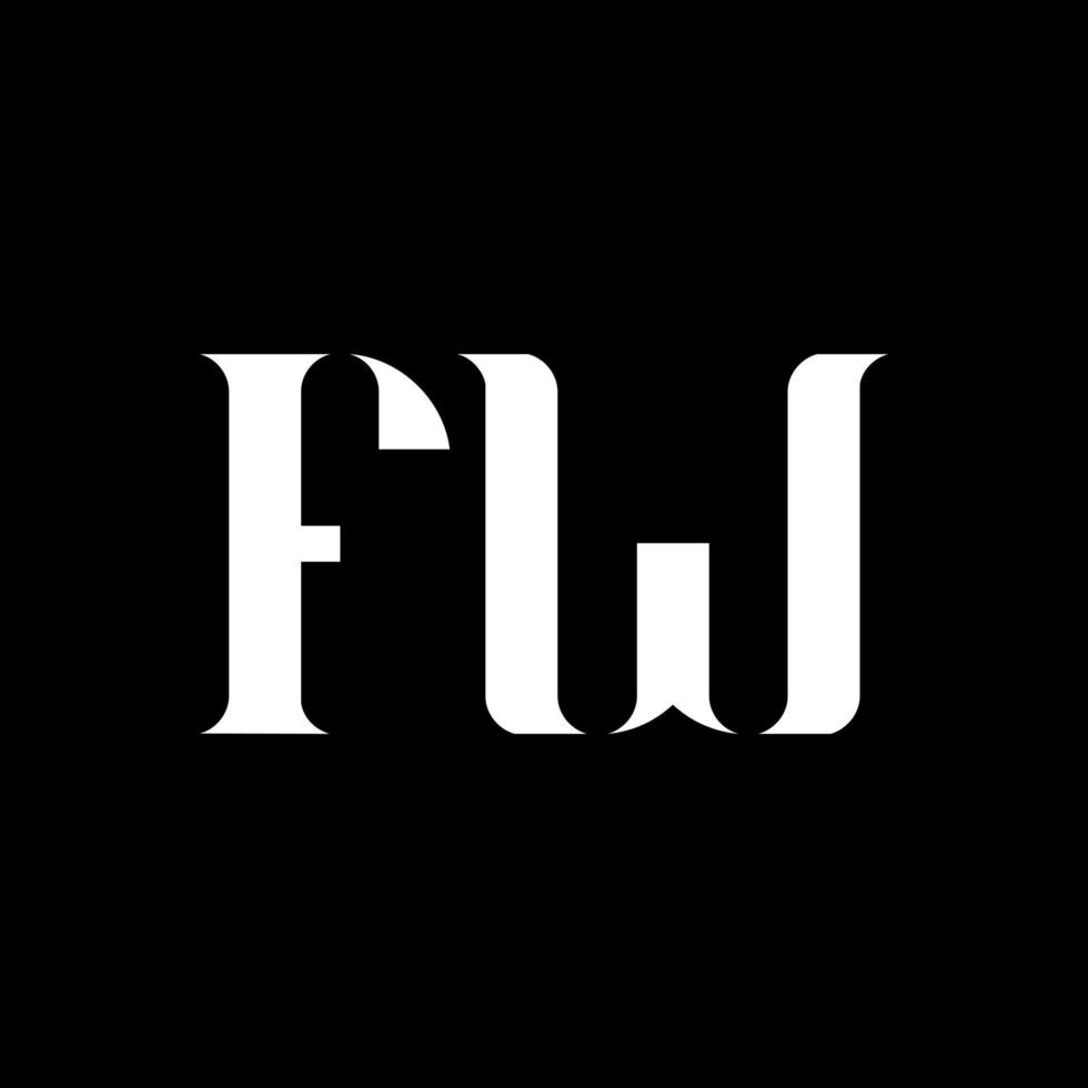 FW F W letter logo design. Initial letter FW uppercase monogram logo white color. FW logo, F W design. FW, F W vector