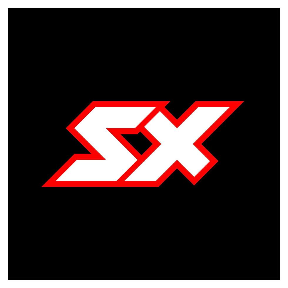 SX logo design, initial SX letter design with sci-fi style