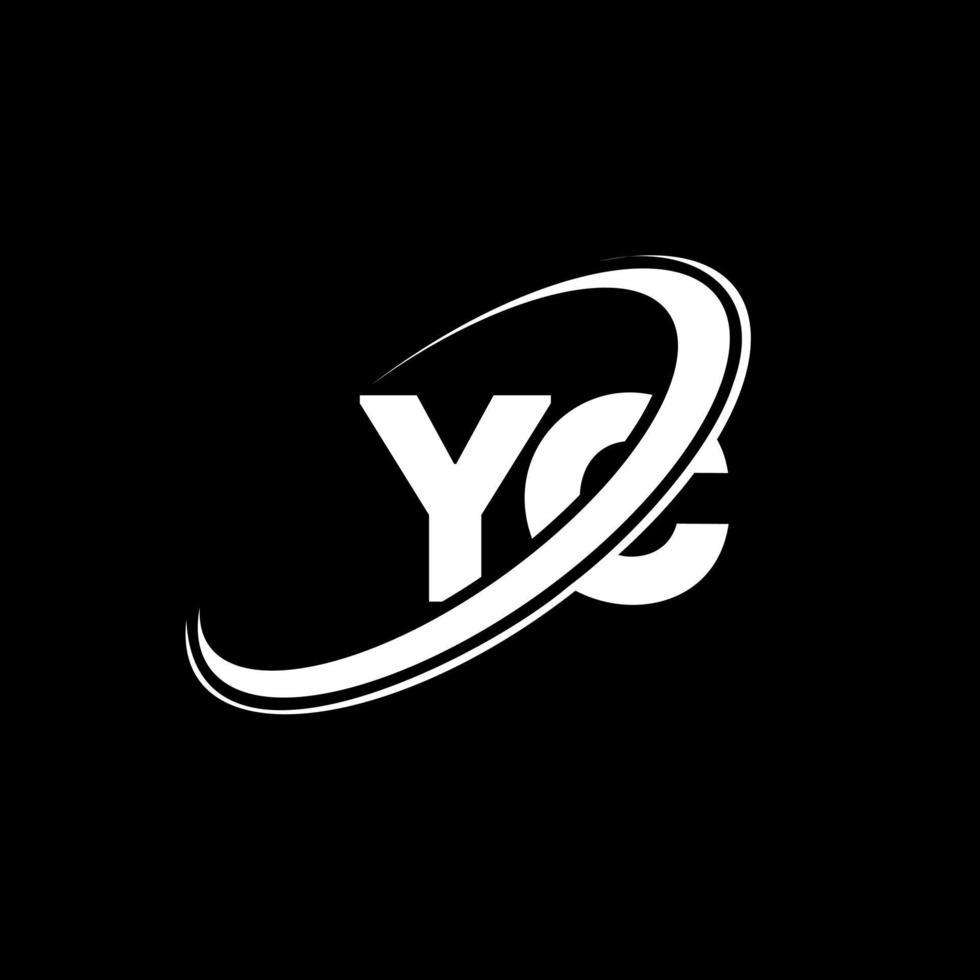 YC Y C letter logo design. Initial letter YC linked circle uppercase monogram logo red and blue. YC logo, Y C design. yc, y c vector