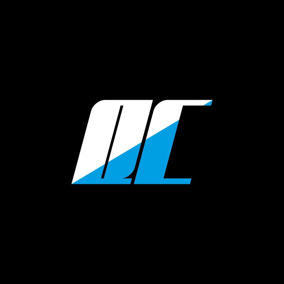QC letter logo design on black background. QC creative initials letter logo concept. QC icon design. QC white and blue letter icon design on black background. Q C vector