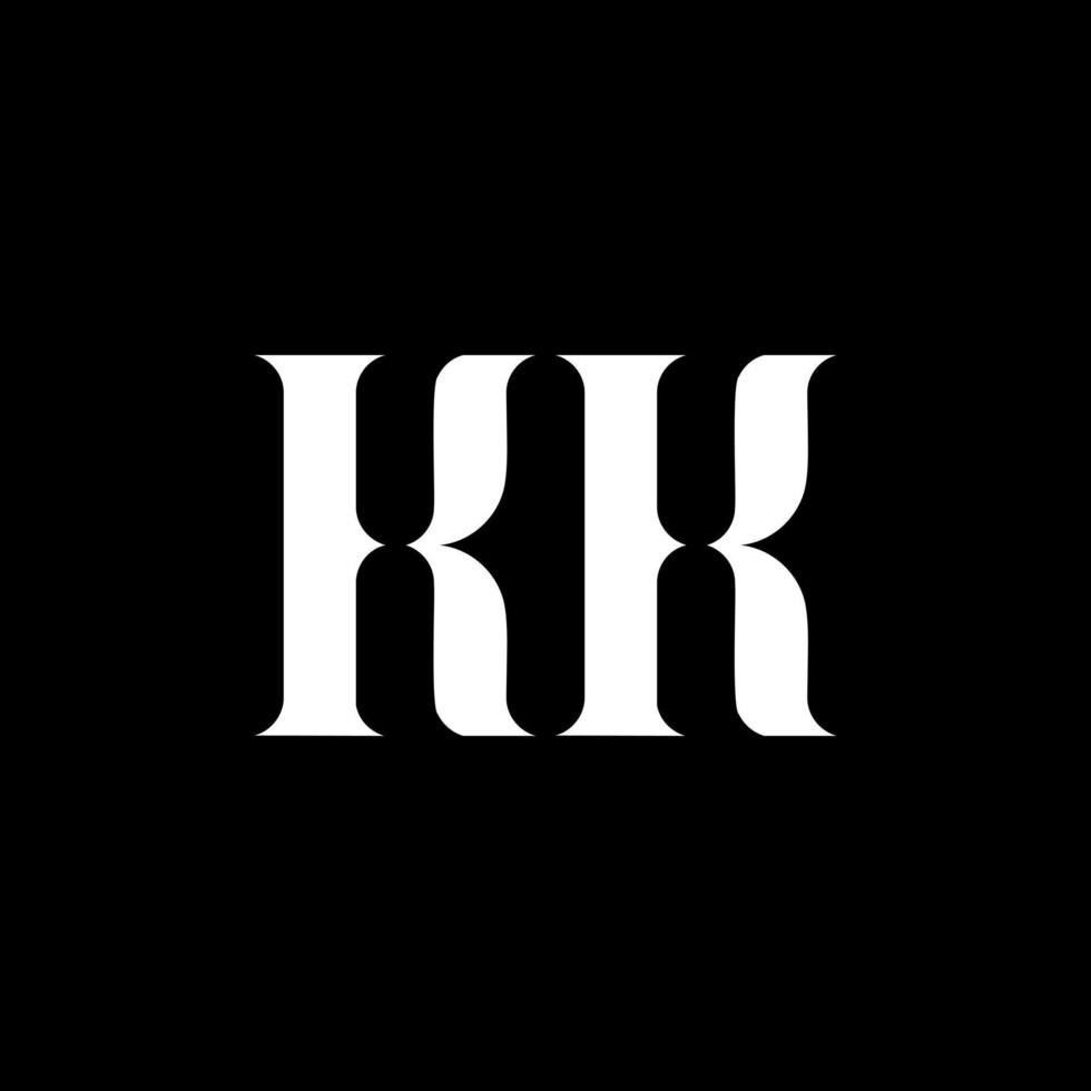 KK K K letter logo design. Initial letter KK uppercase monogram logo white color. KK logo, K K design. KK, K K vector