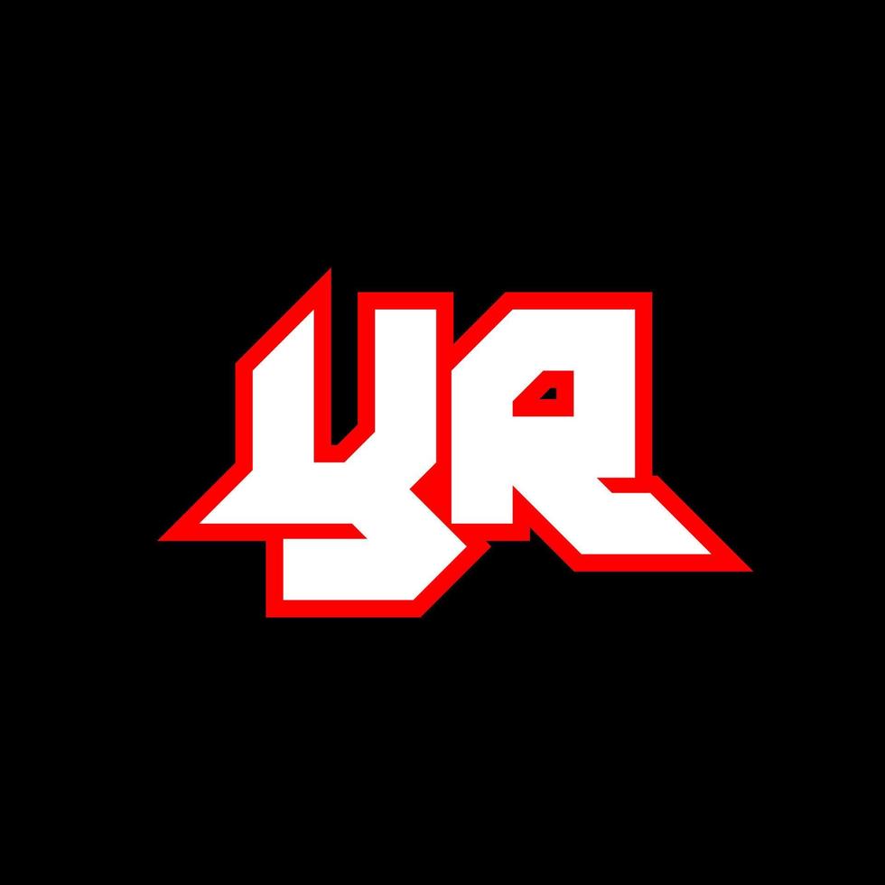 YR logo design, initial YR letter design with sci-fi style. YR logo for game, esport, Technology, Digital, Community or Business. Y R sport modern Italic alphabet font. Typography urban style fonts. vector
