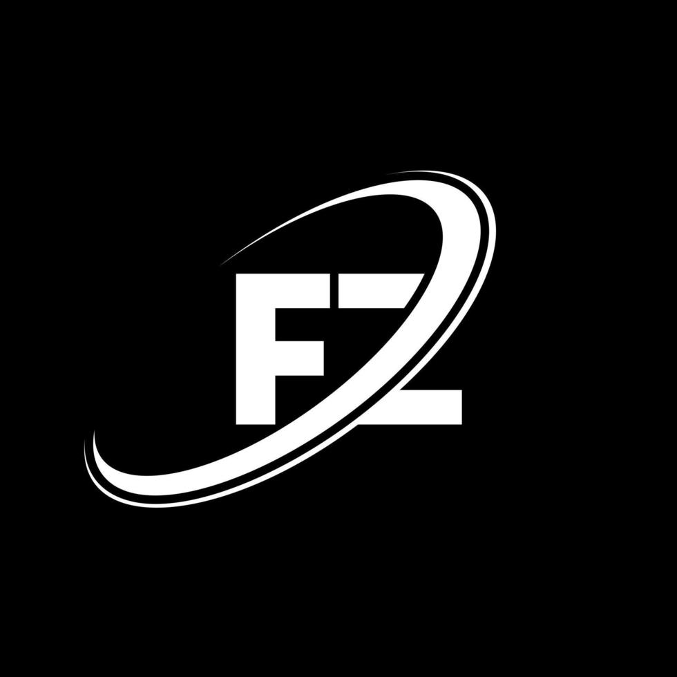 FZ F Z letter logo design. Initial letter FZ linked circle uppercase monogram logo red and blue. FZ logo, F Z design. fz, f z vector
