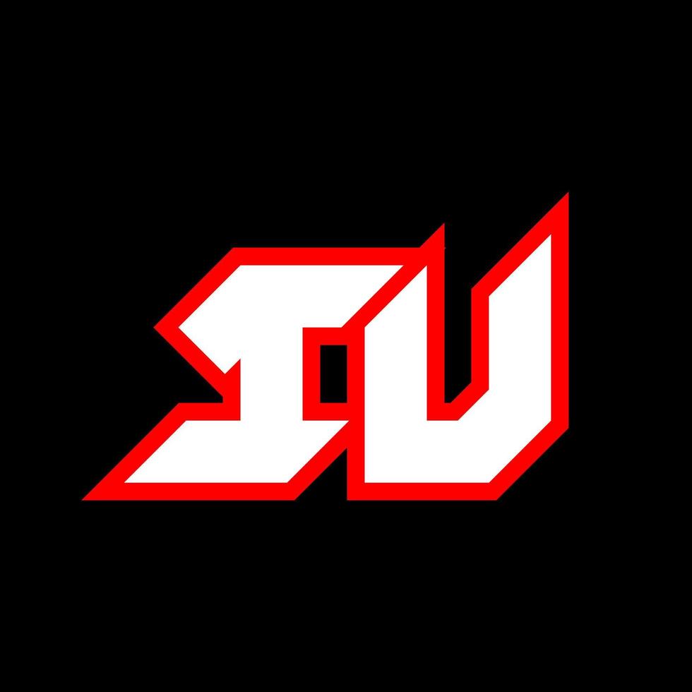 IU logo design, initial IU letter design with sci-fi style. IU logo for game, esport, Technology, Digital, Community or Business. I U sport modern Italic alphabet font. Typography urban style fonts. vector