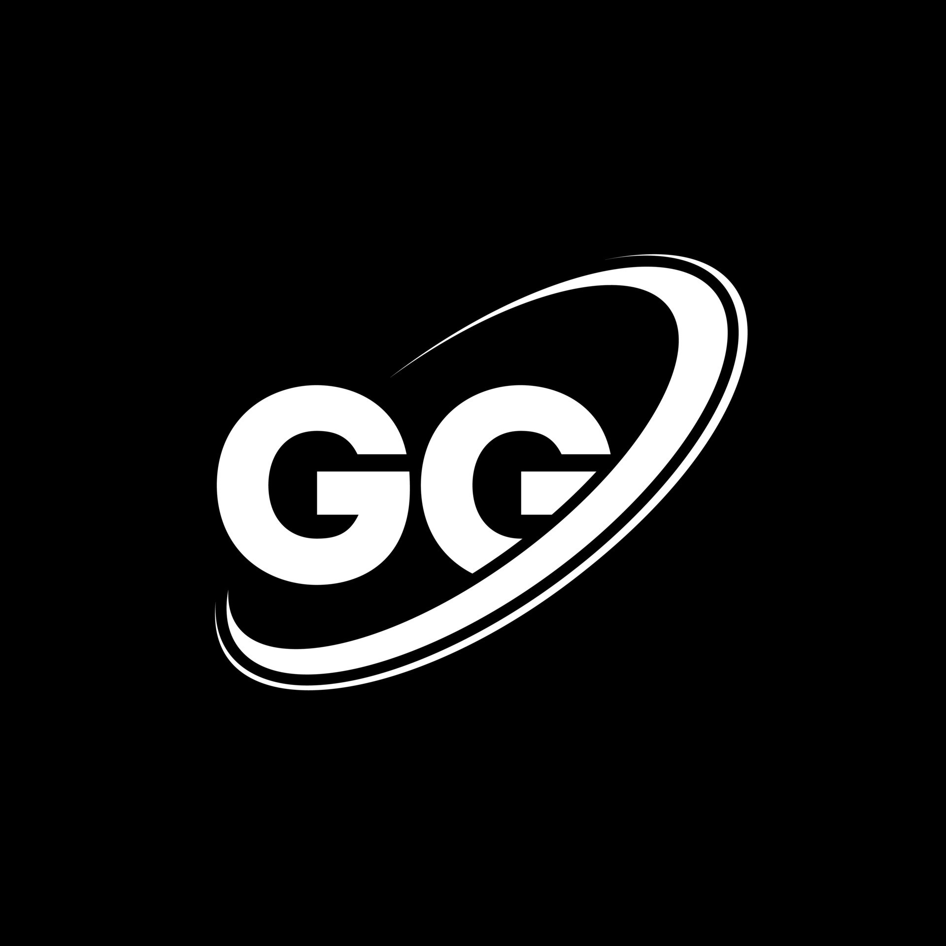 GG G G letter logo design. Initial letter GG linked circle uppercase