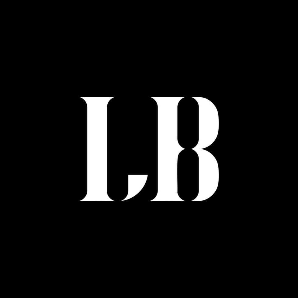 LB L B letter logo design. Initial letter LB uppercase monogram logo white color. LB logo, L B design. LB, L B vector