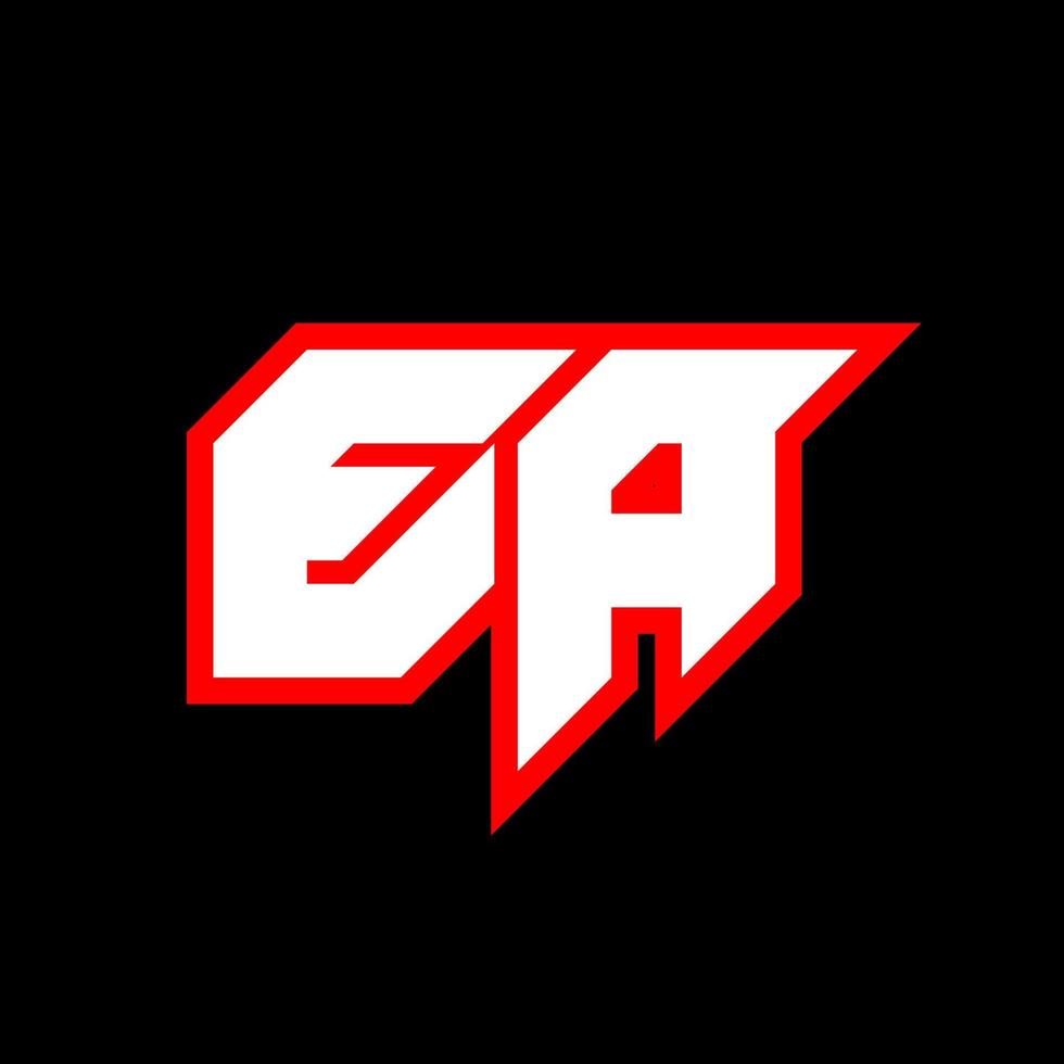 diseño de logotipo ea, diseño de letra inicial ea con estilo de ciencia ficción. logotipo de ea para juegos, deportes, tecnología, digital, comunidad o negocios. fuente de alfabeto cursiva moderna ea sport. fuentes tipográficas de estilo urbano. vector