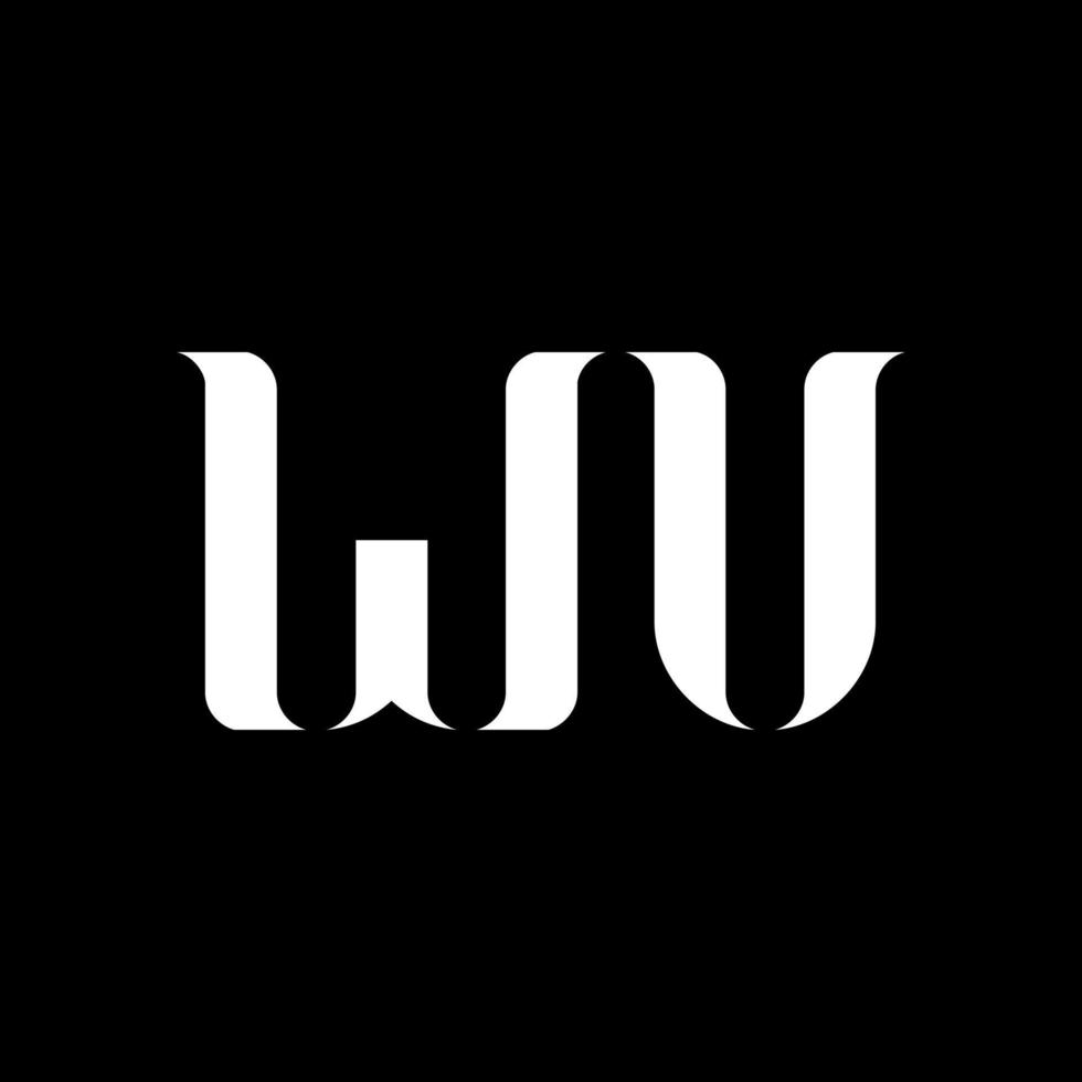 diseño del logotipo de la letra wu wu. letra inicial wu círculo vinculado en mayúsculas logo monograma color blanco. logotipo de wu, diseño de wu. wu, wu vector