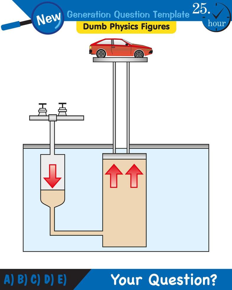 Physics, Lever examples vector illustration, simple machines, next