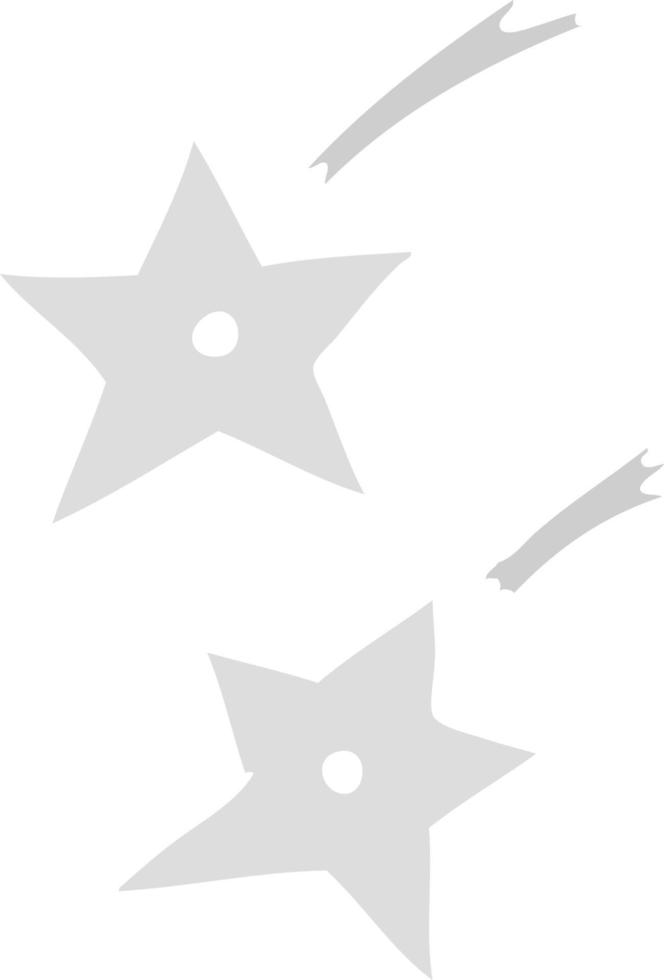 caricatura, garabato, de, ninja, lanzamiento, estrellas vector