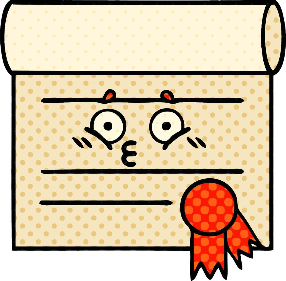 comic book style cartoon certificate vector