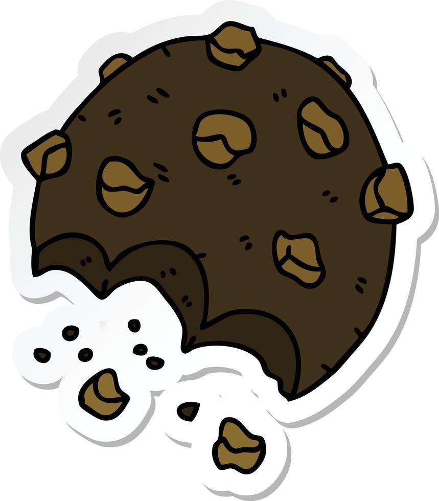 sticker of a quirky hand drawn cartoon cookie vector
