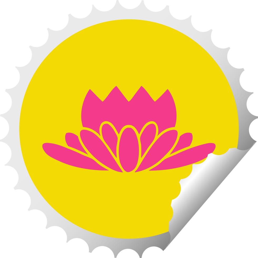 circular peeling sticker cartoon flower vector