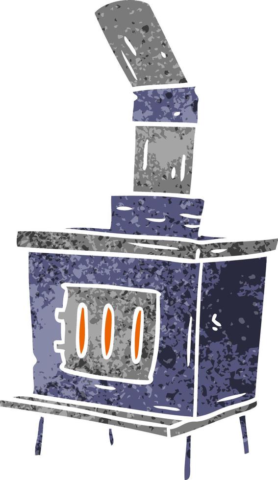 retro cartoon doodle of a house furnace vector
