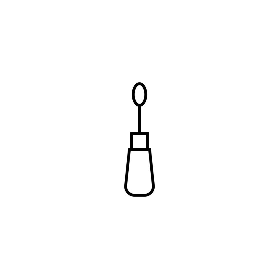 Beauty and cosmetics concept. Outline symbol suitable for web sites, advertisement, web sites etc. Editable stroke. Monochrome line icon of tint for lips with oval applicator vector