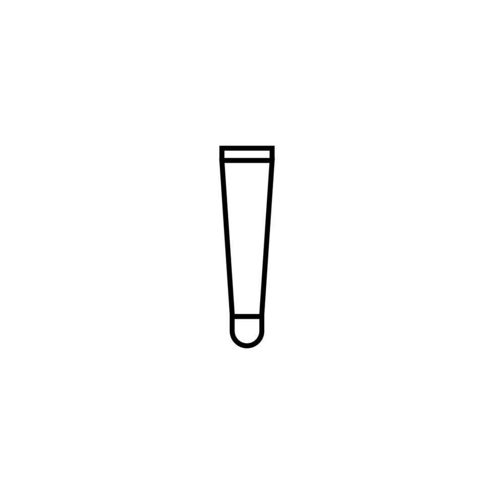 Beauty and cosmetics concept. Outline symbol suitable for web sites, advertisement, web sites etc. Editable stroke. Line icon of lipstick or gloss for lips in conical tube vector