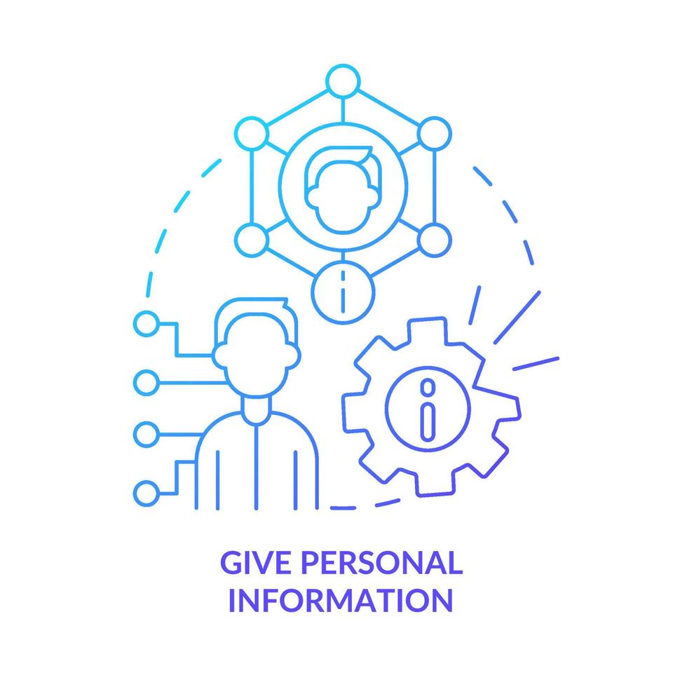 Give personal information blue gradient concept icon. Behavior and changes. Before appointment with therapist abstract idea thin line illustration. Isolated outline drawing. vector