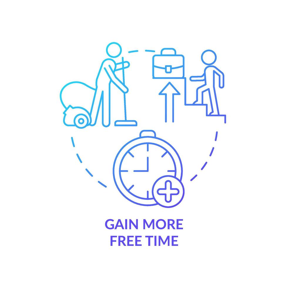 Gain more free time blue gradient concept icon. Improve your life. Social media detox reason abstract idea thin line illustration. Isolated outline drawing. vector