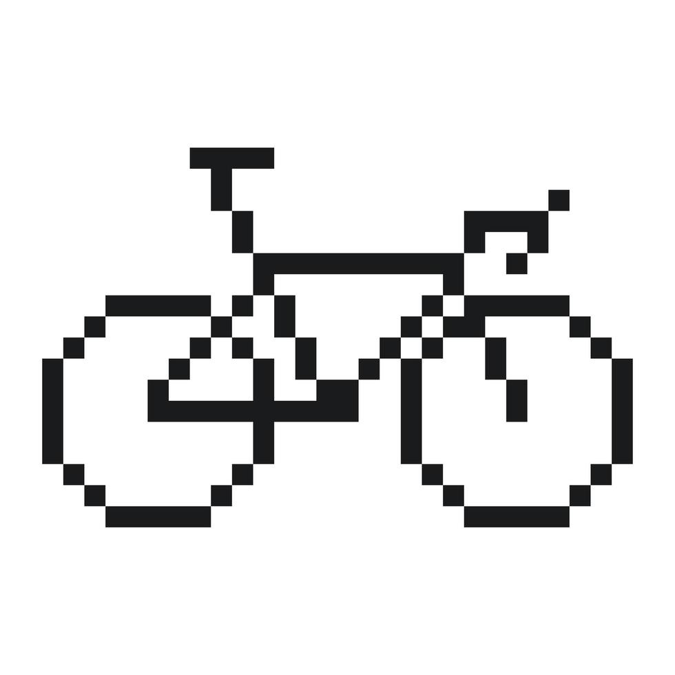 fixie bike pixel art vector
