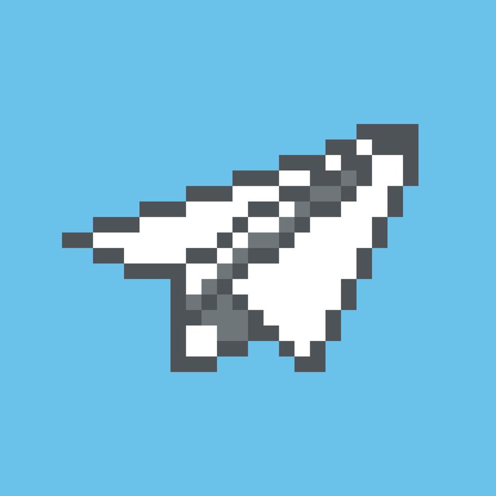 paper airplane pixel art vector
