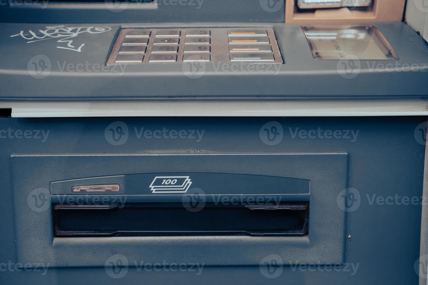 Automated teller machine close up. photo