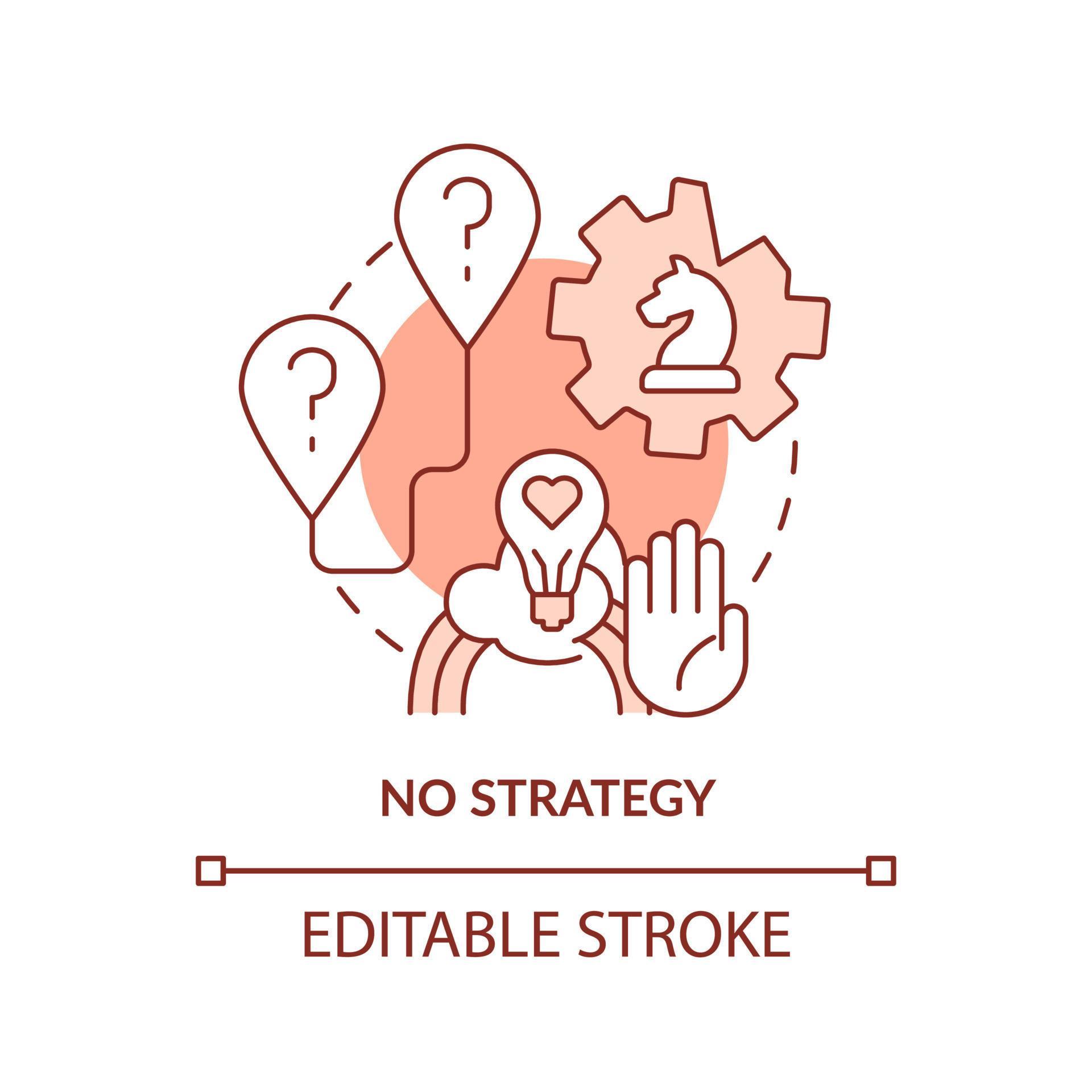 No strategy terracotta concept icon. Challenge in innovation management ...