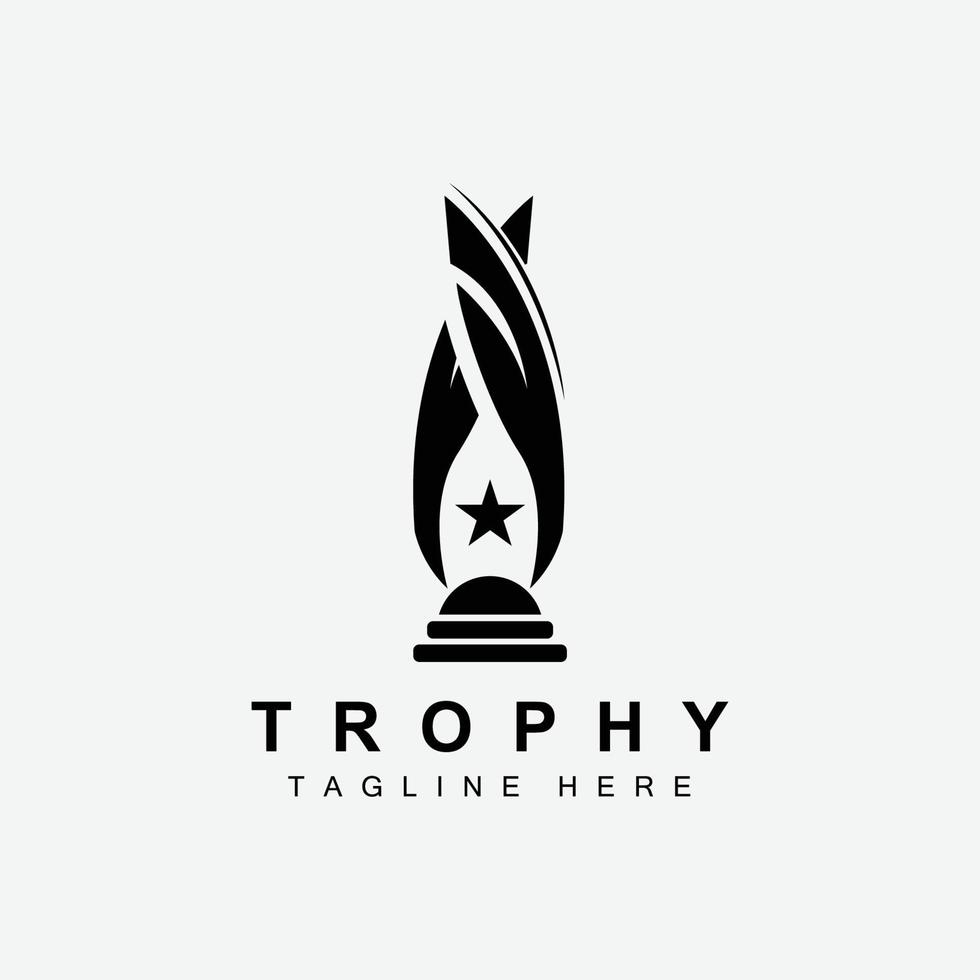 diseño del logotipo del trofeo, vector de trofeo del campeonato ganador del premio, marca de éxito