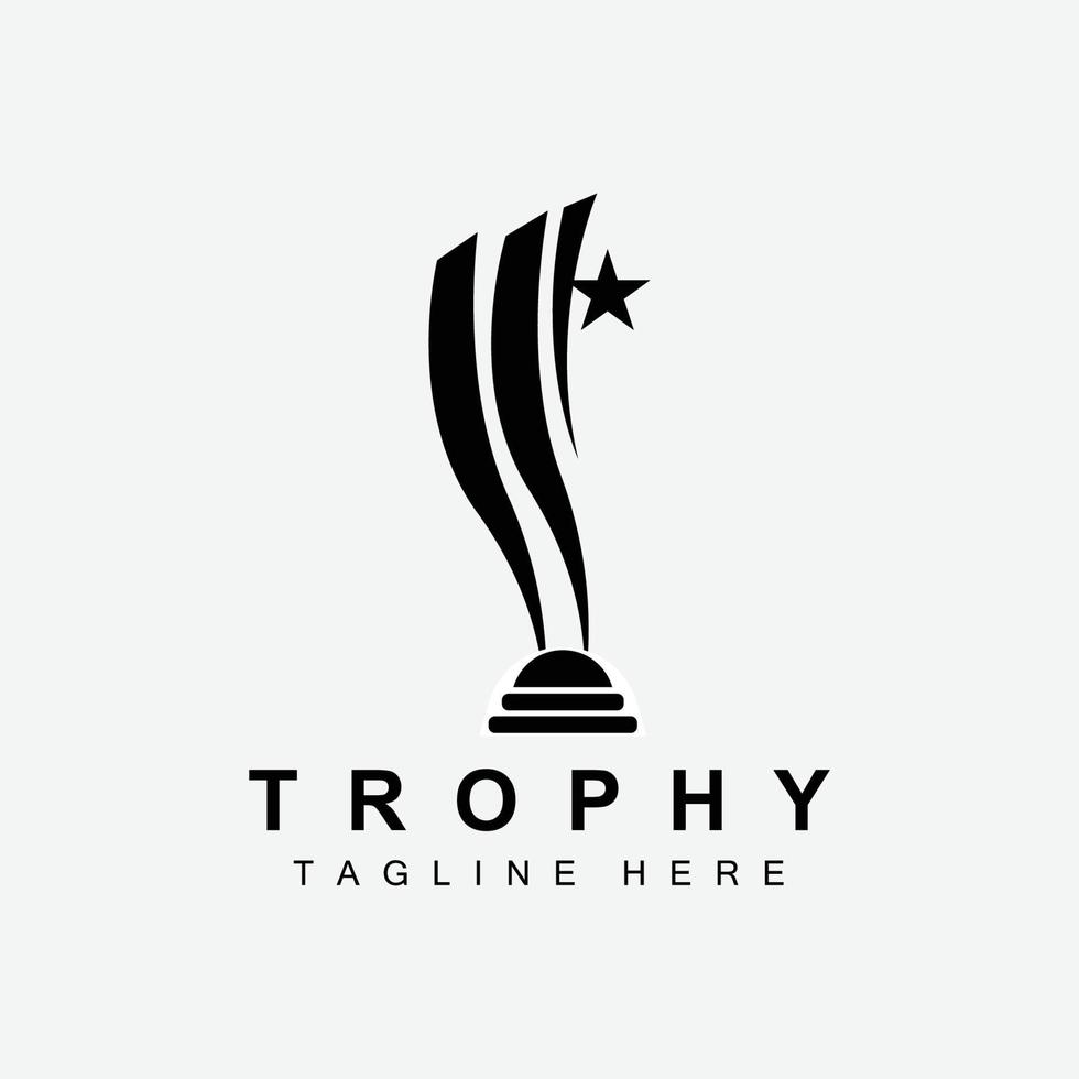 Trophy Logo Design, Award Winner Championship Trophy Vector, Success Brand vector