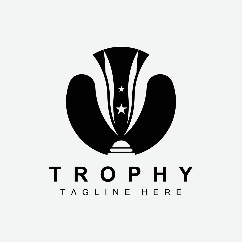 diseño del logotipo del trofeo, vector de trofeo del campeonato ganador del premio, marca de éxito