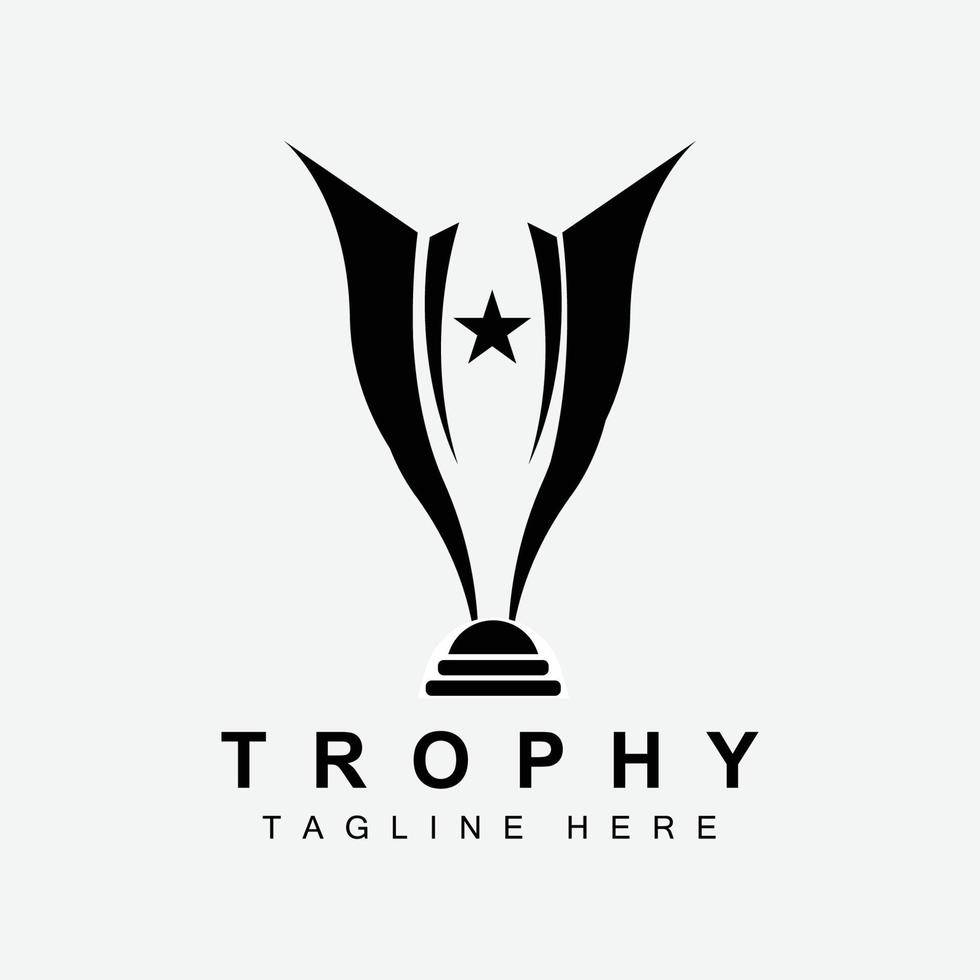 Trophy Logo Design, Award Winner Championship Trophy Vector, Success Brand vector