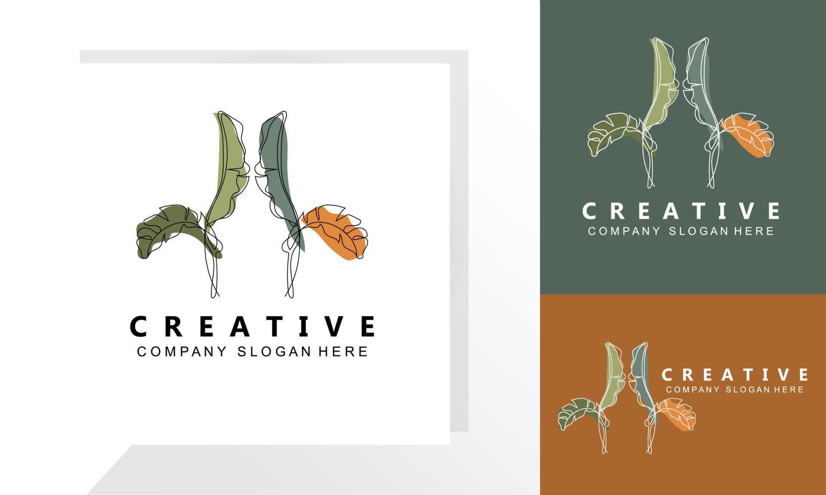 Leaf Logo Design, Vector With Other Styles, Illustration Set Collection Of Leaf Types
