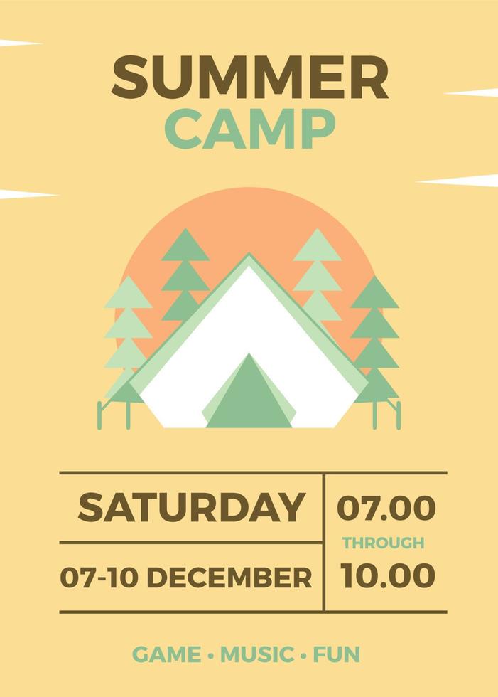 Summer camp poster vector