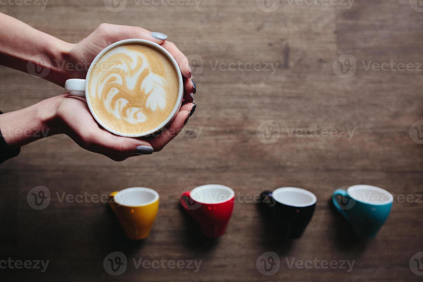 hermosa foto de un latte