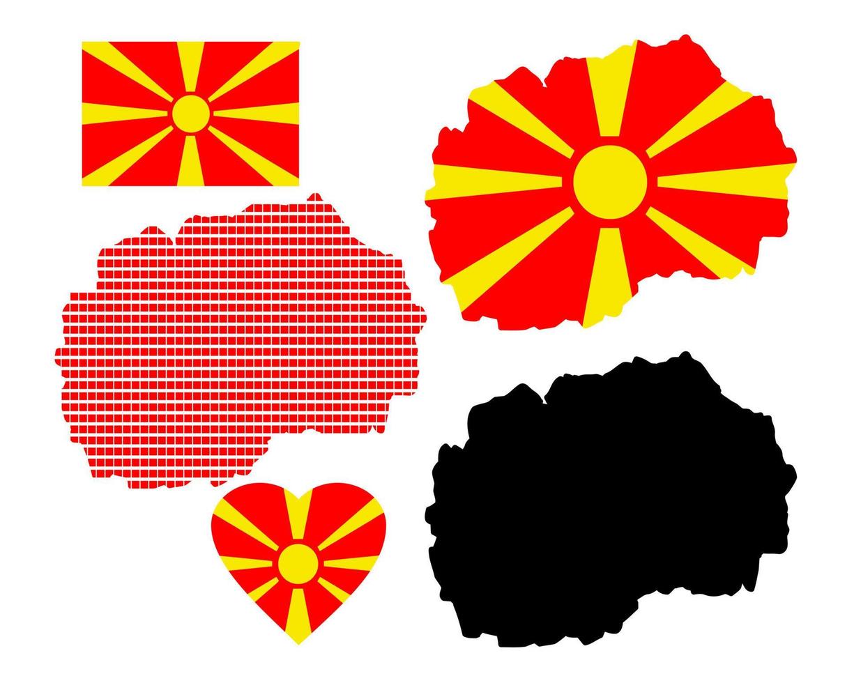 mapa de macedonia y los diferentes tipos de caracteres sobre un fondo blanco vector